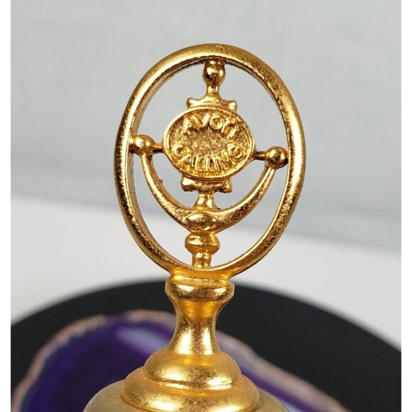 Vintage Brass Bell with AVON CALLING Design on the Handle Size 3" X 2" It Sounds - Picture 5 of 11